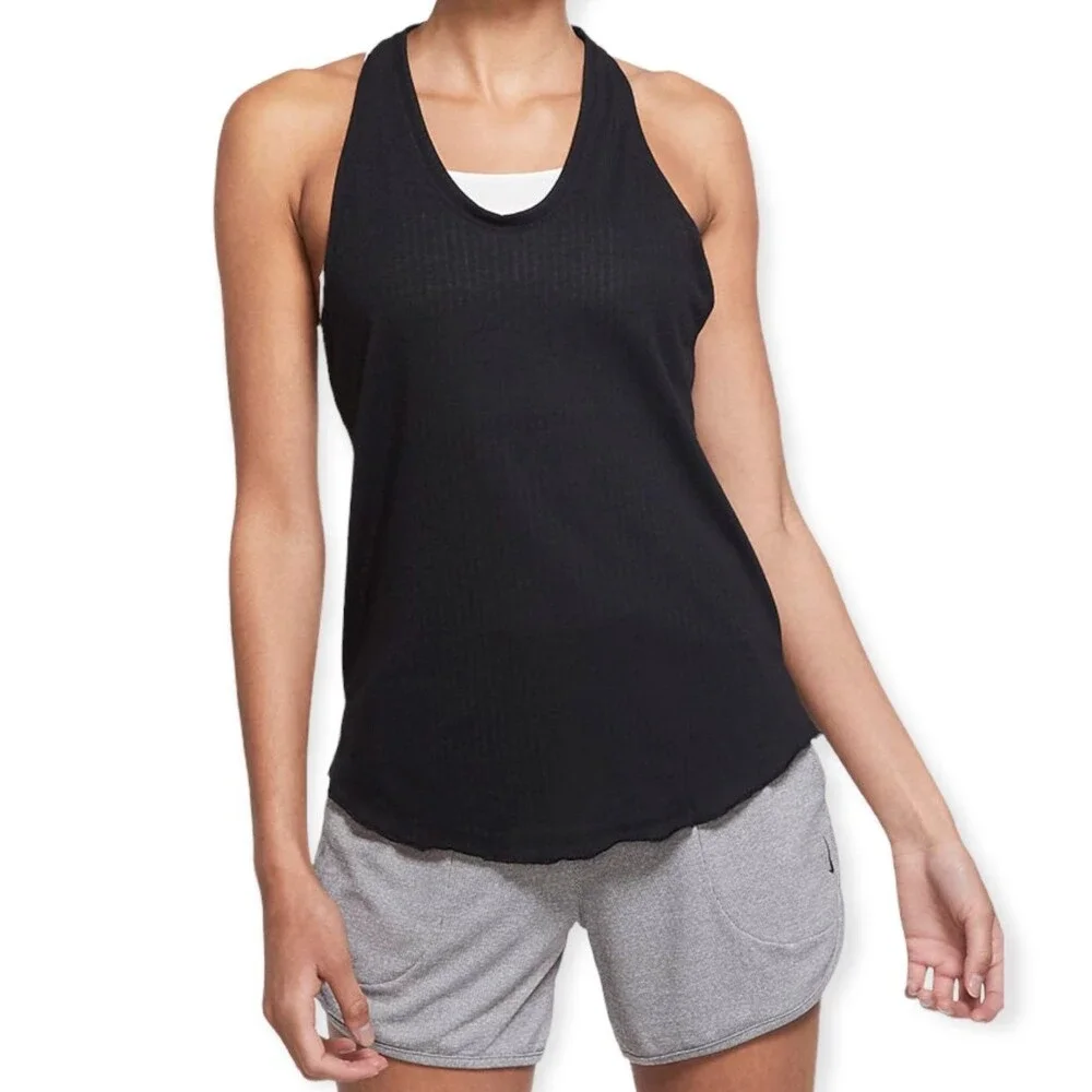 Nike Yoga Core Collection Black Ribbed Tank Top